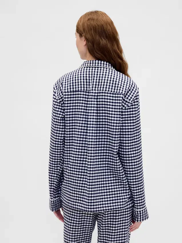 Mykeste flanellpyjamas-skjorte for voksne