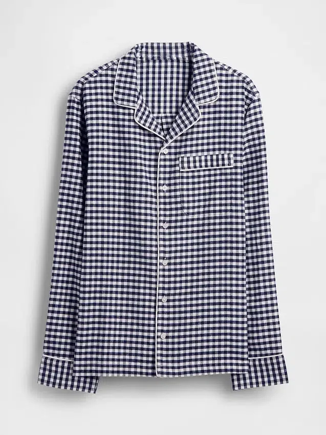 Mykeste flanellpyjamas-skjorte for voksne