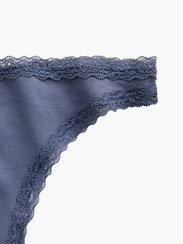 Mykeste økologisk stretchbomull-string med blonder