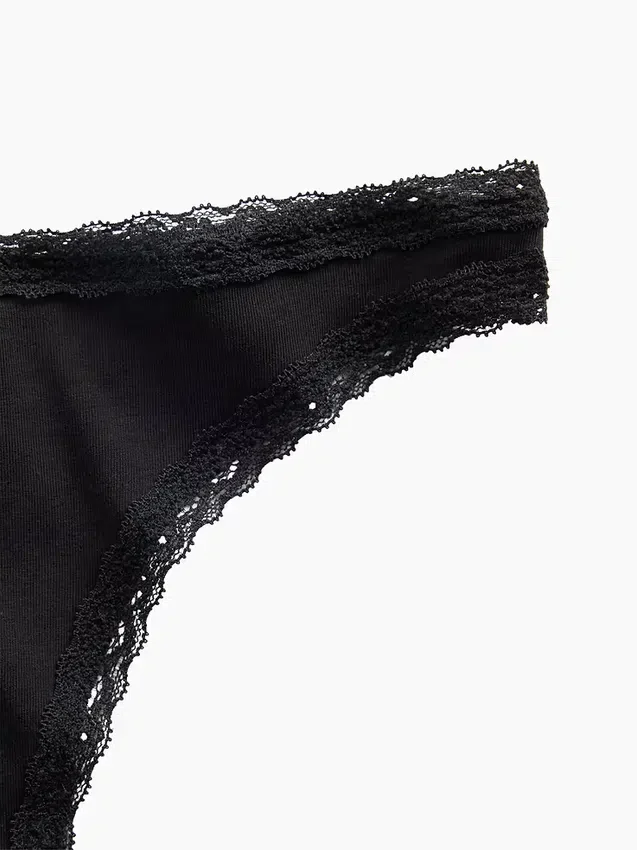 Mykeste økologisk stretchbomull-string med blonder