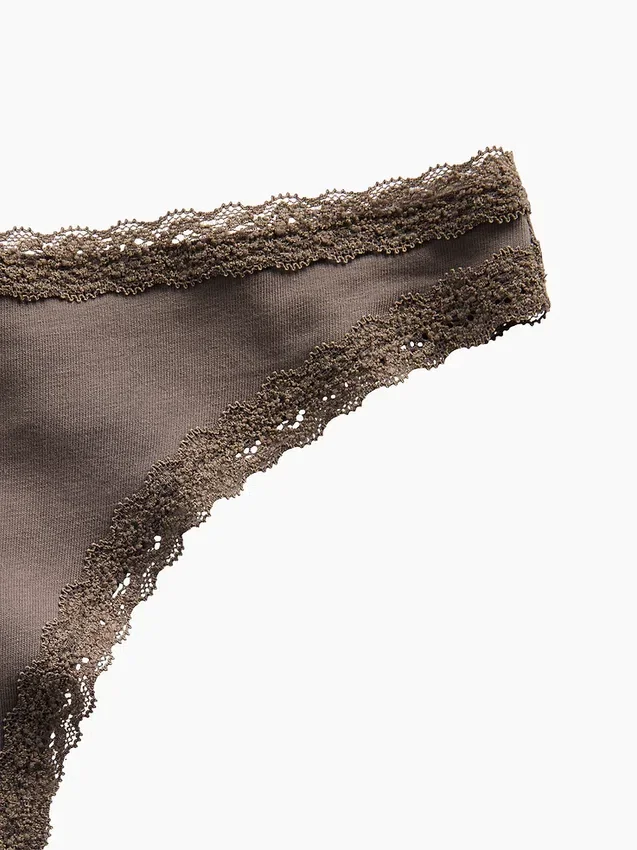 Mykeste økologisk stretchbomull-string med blonder