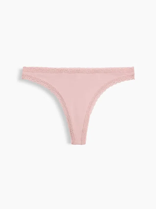 Mykeste økologisk stretchbomull-string med blonder