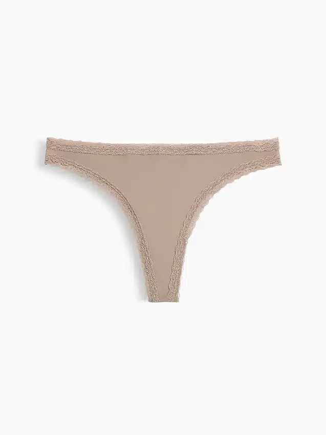 Mykeste økologisk stretchbomull-string med blonder