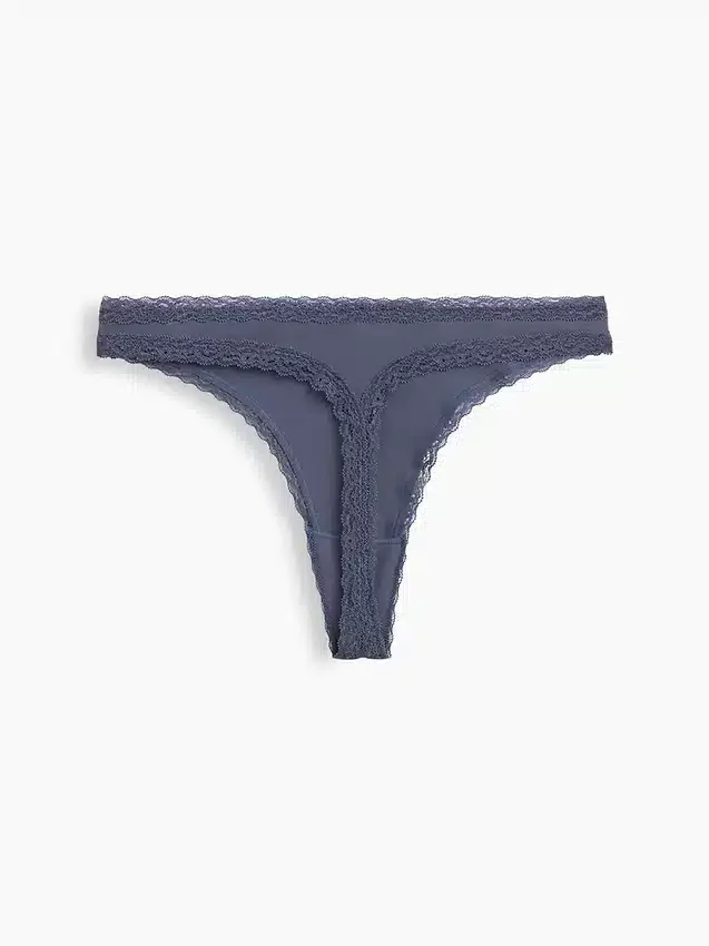 Mykeste økologisk stretchbomull-string med blonder