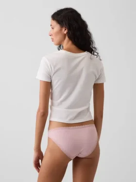 Mykeste økologisk stretchbomulls-bikini med blonder