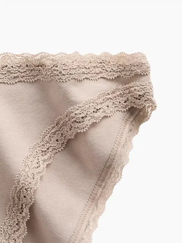 Mykeste økologisk stretchbomulls-bikini med blonder