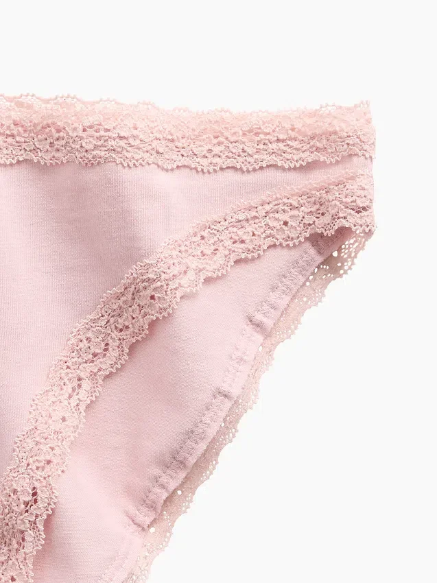 Mykeste økologisk stretchbomulls-bikini med blonder