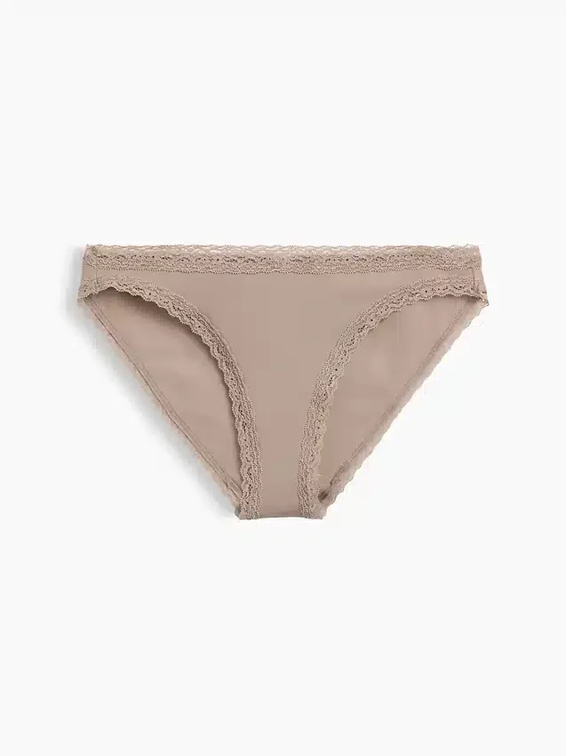 Mykeste økologisk stretchbomulls-bikini med blonder