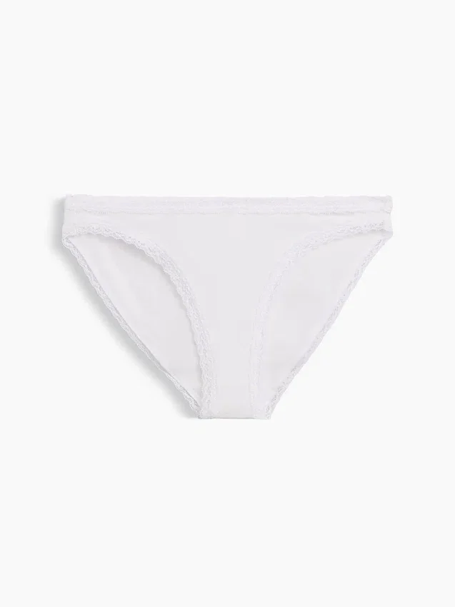 Mykeste økologisk stretchbomulls-bikini med blonder