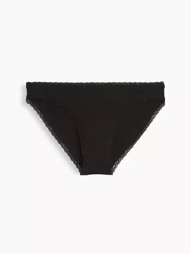Mykeste økologisk stretchbomulls-bikini med blonder