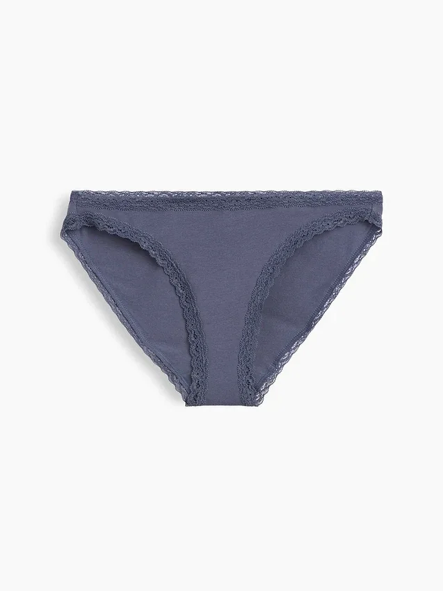 Mykeste økologisk stretchbomulls-bikini med blonder