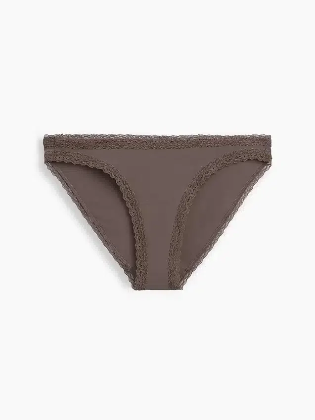 Mykeste økologisk stretchbomulls-bikini med blonder