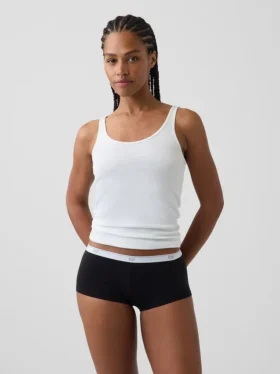 Mykeste økologisk stretchbomulls-shorty med logo