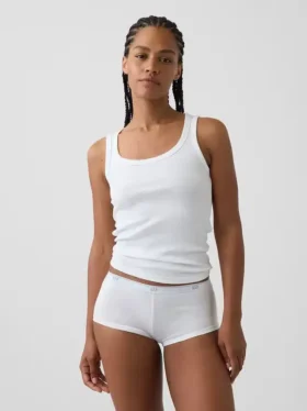 Mykeste økologisk stretchbomulls-shorty med logo