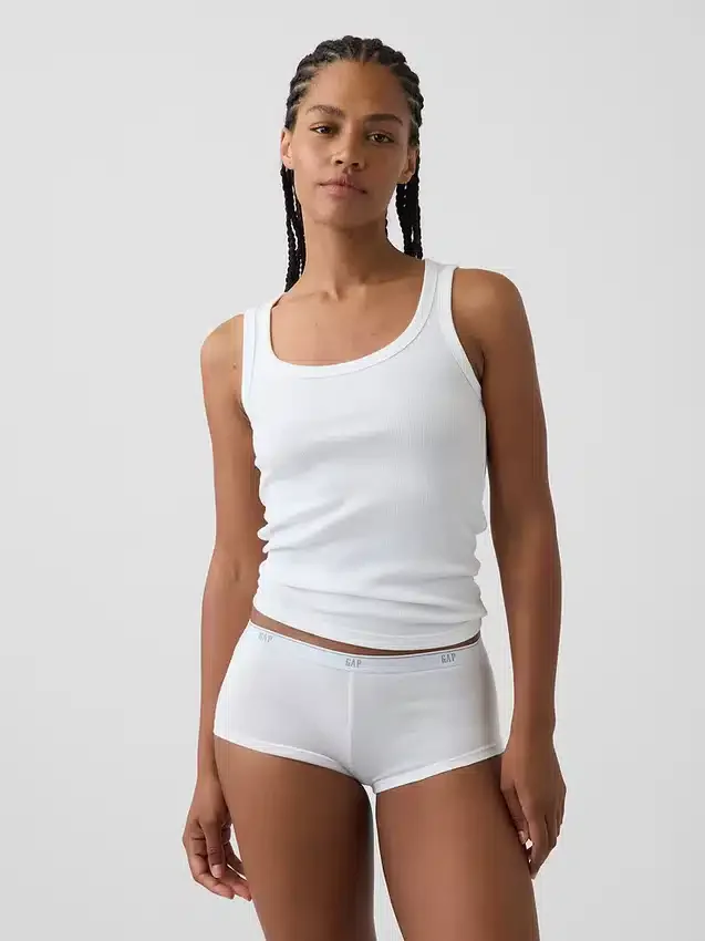 Mykeste økologisk stretchbomulls-shorty med logo