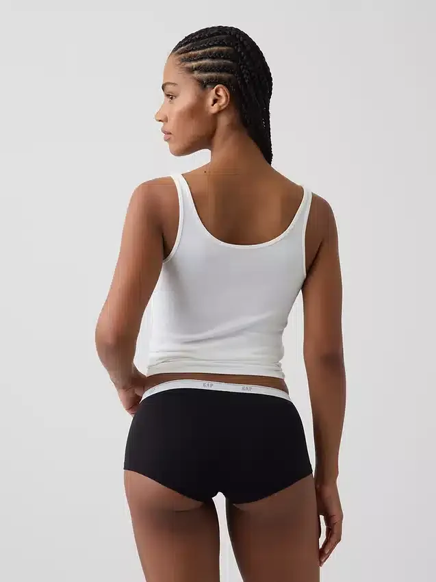Mykeste økologisk stretchbomulls-shorty med logo