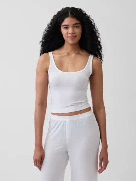 Mykeste modal-ribbet pyjamas-tanktop