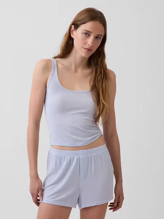 Mykeste modal-ribbet pyjamas-tanktop