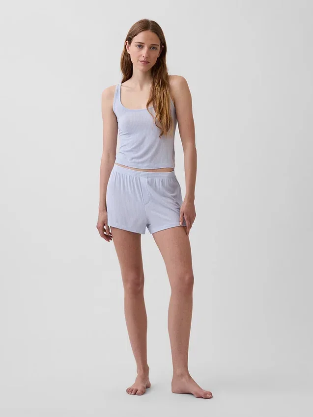 Mykeste modal-ribbet pyjamas-tanktop