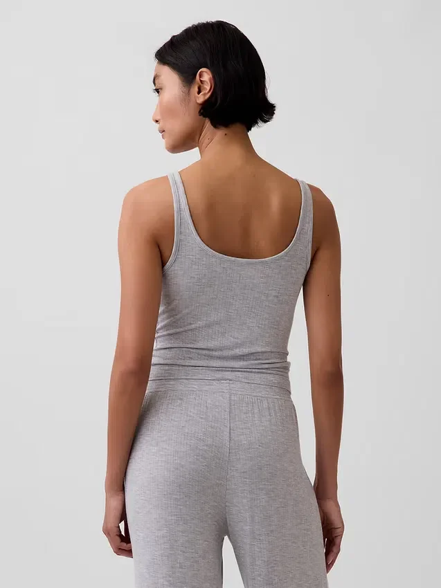 Mykeste modal-ribbet pyjamas-tanktop