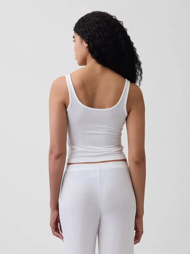Mykeste modal-ribbet pyjamas-tanktop