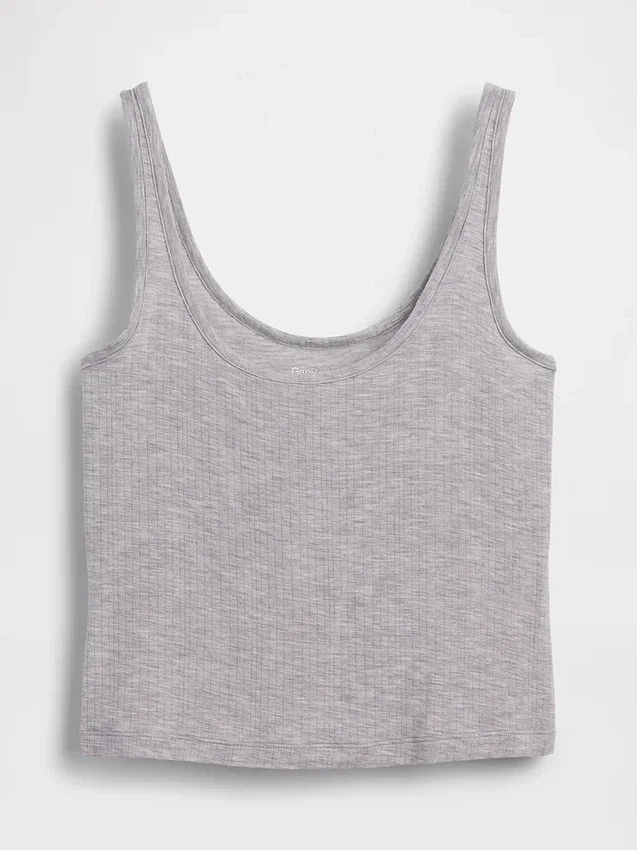 Mykeste modal-ribbet pyjamas-tanktop