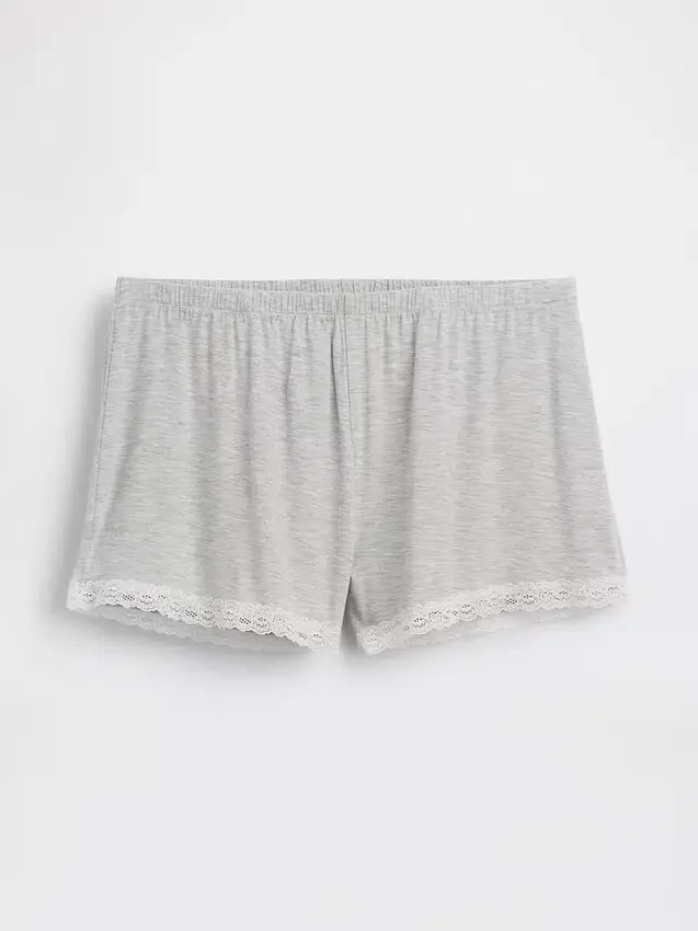 Mykeste pyjamas-Shorts i modal med blonder