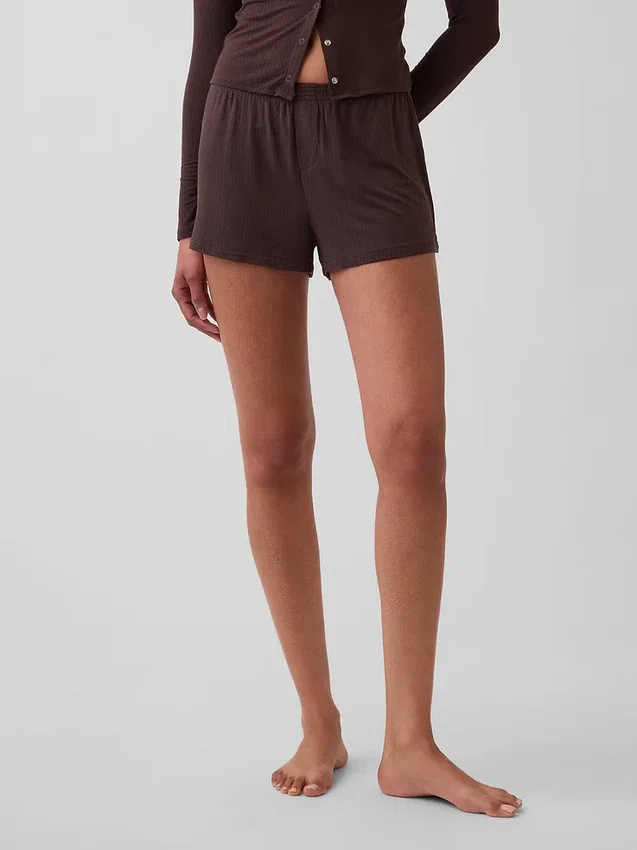 Mykeste pyjamas-Shorts i modalribb