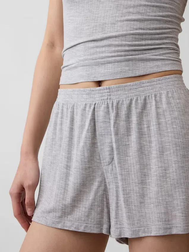 Mykeste pyjamas-Shorts i modalribb