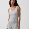 Mykeste pyjamas-tanktop i modal med blonderkant