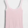 Mykeste pyjamas-tanktop i modal med blonderkant