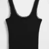 Mykeste pyjamas-tanktop i modal med blonderkant