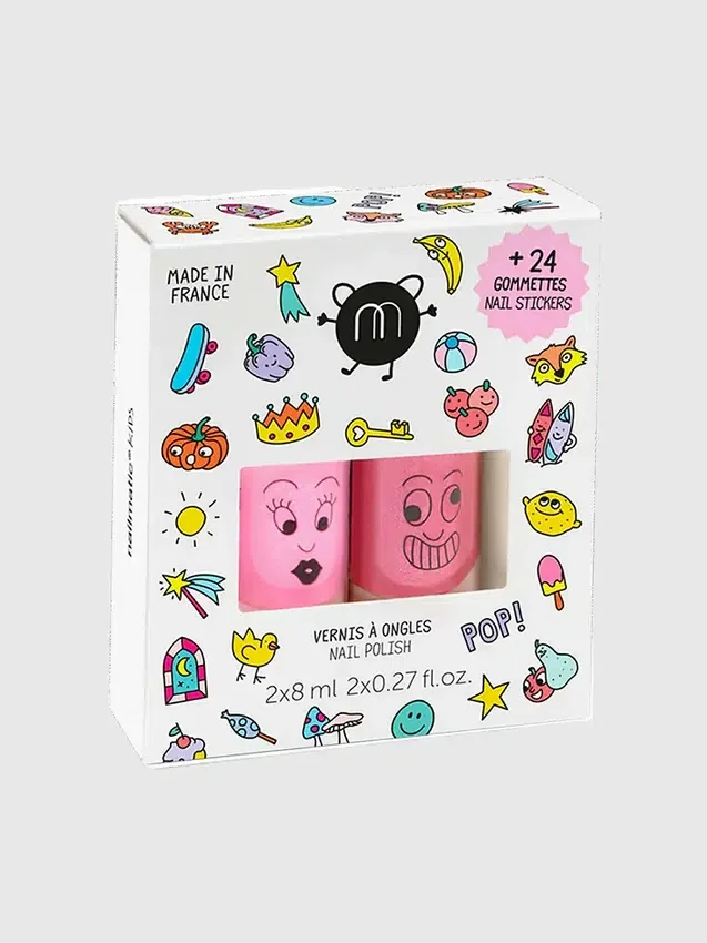 Nailmatic neglelakk og negleklistremerker Pop-sett