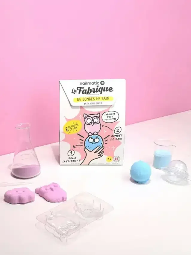 Nailmatic-sett for å lage badebomber med sprudlende badekule