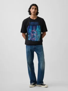 Nirvana T-skjorte i tykk bomullsjersey med grafisk trykk