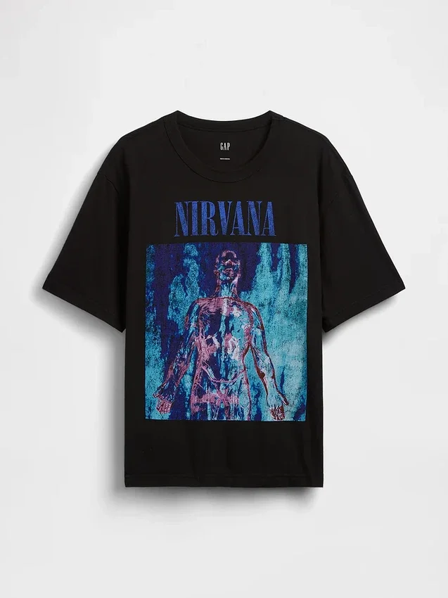 Nirvana T-skjorte i tykk bomullsjersey med grafisk trykk