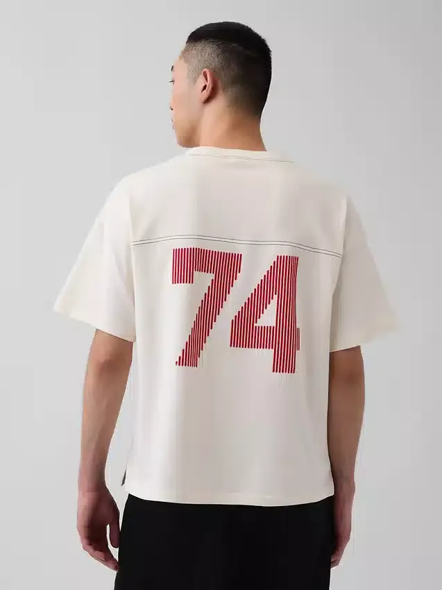 Ouigap tykk, kort T-skjorte med logo