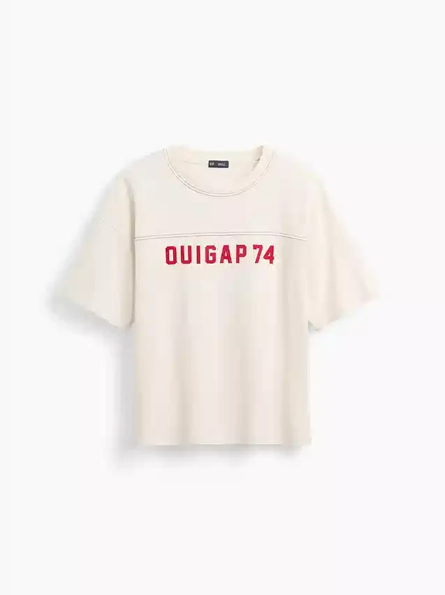 Ouigap tykk, kort T-skjorte med logo