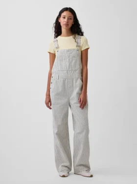 Overalls i avslappet denim med striper