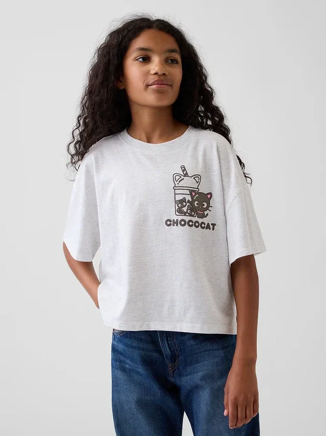 Oversized, boksformet Hello Kitty-T-skjorte for barn