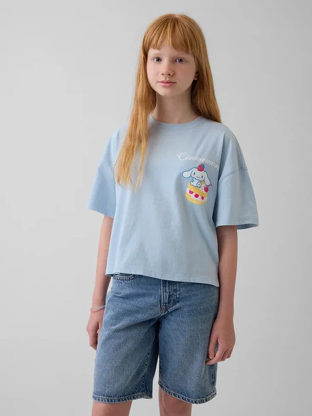Oversized, boksformet Hello Kitty-T-skjorte for barn