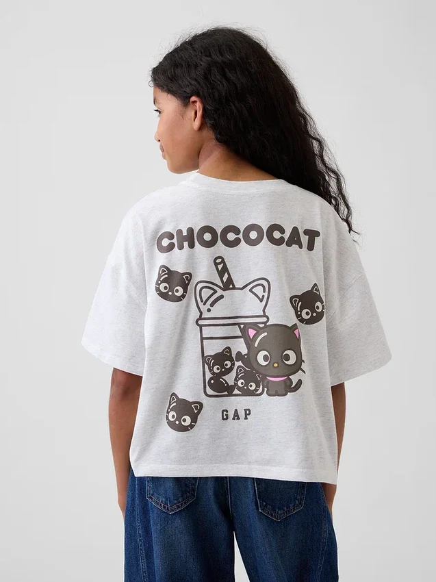 Oversized, boksformet Hello Kitty-T-skjorte for barn