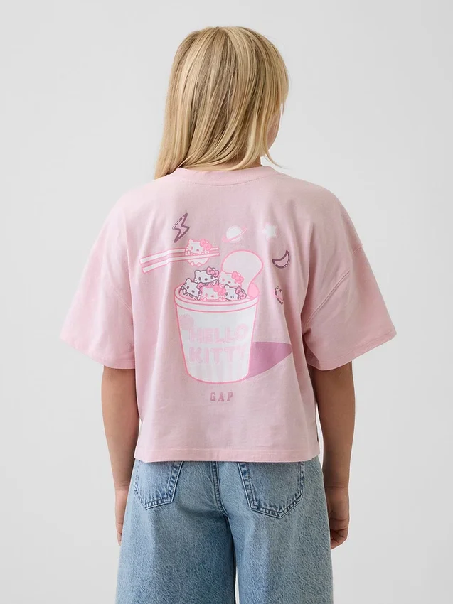 Oversized, boksformet Hello Kitty-T-skjorte for barn