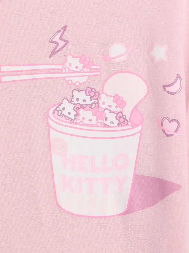 Oversized, boksformet Hello Kitty-T-skjorte for barn