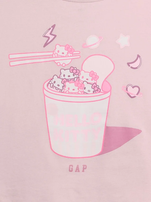 Oversized, boksformet Hello Kitty-T-skjorte for barn