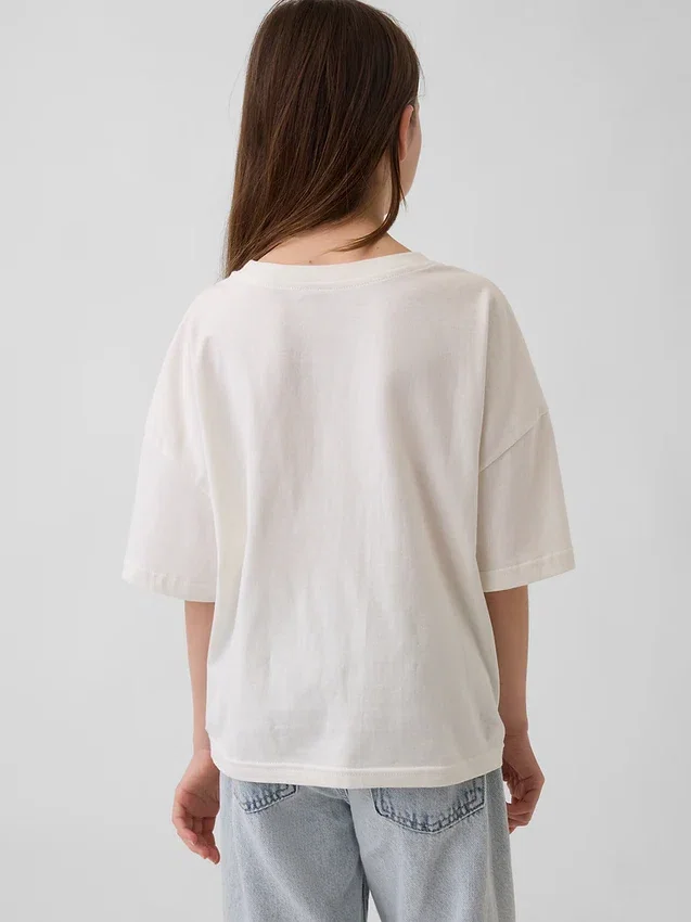 Oversized, boksformet Sanrio-T-skjorte for barn