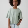 Oversized, boksformet T-skjorte for barn
