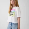 Oversized, boksformet T-skjorte for barn