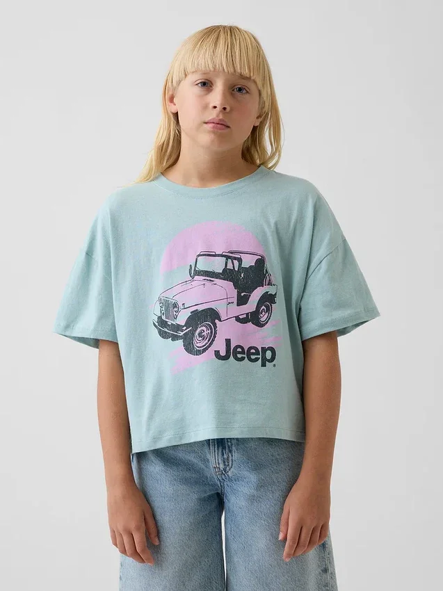 Oversized, boksformet T-skjorte for barn