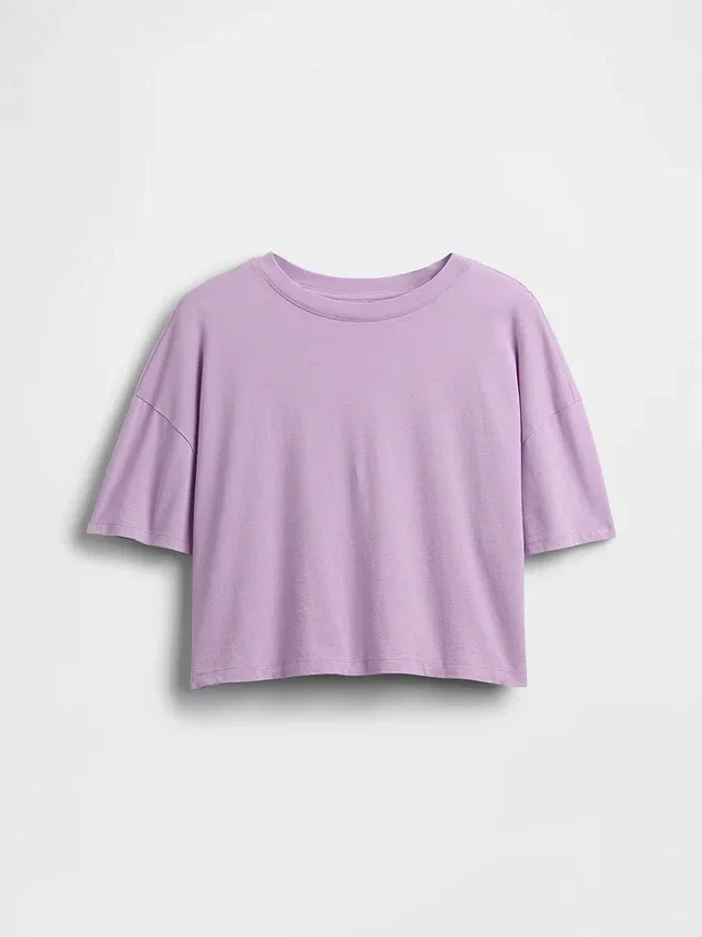 Oversized, boksformet T-skjorte for barn